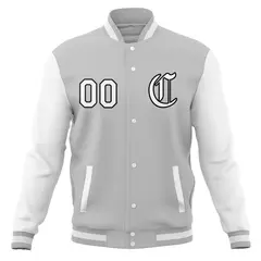 Varsity Letterman Full-Snap Jacket with Raglan Sleeves 37