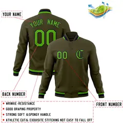 Varsity Letterman Full-Snap Jacket with Raglan Sleeves 44