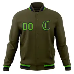 Varsity Letterman Full-Snap Jacket with Raglan Sleeves 45