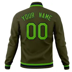 Varsity Letterman Full-Snap Jacket with Raglan Sleeves 46