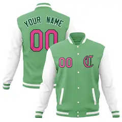 Varsity Letterman Full-Snap Jacket with Raglan Sleeves 49