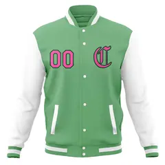 Varsity Letterman Full-Snap Jacket with Raglan Sleeves 53