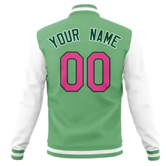 Varsity Letterman Full-Snap Jacket with Raglan Sleeves 54