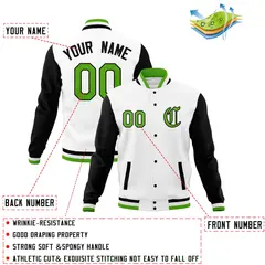 Varsity Letterman Full-Snap Jacket with Raglan Sleeves 76