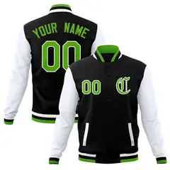 Varsity Letterman Full-Snap Jacket with Raglan Sleeves 9