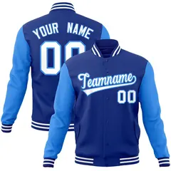 Varsity Raglan Letterman Baseball Jacket with Stitched Details