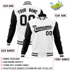 Varsity Raglan Letterman Baseball Jacket with Stitched Details 46