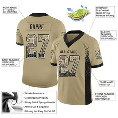 Vegas Gold Black-White Drift Fashion Mesh Football Jersey 2
