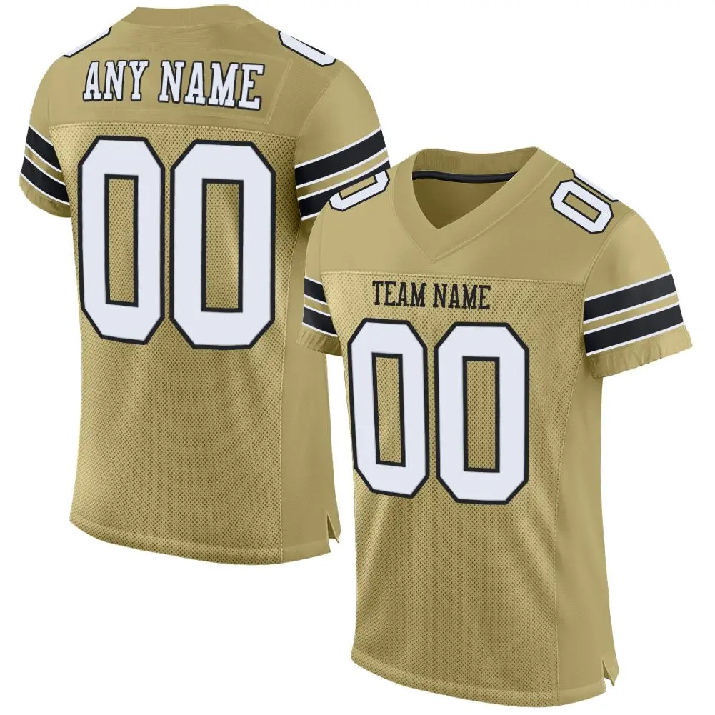 Vegas Gold White-Black Classic Style Mesh Football Jersey