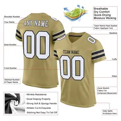Vegas Gold White-Black Classic Style Mesh Football Jersey 2