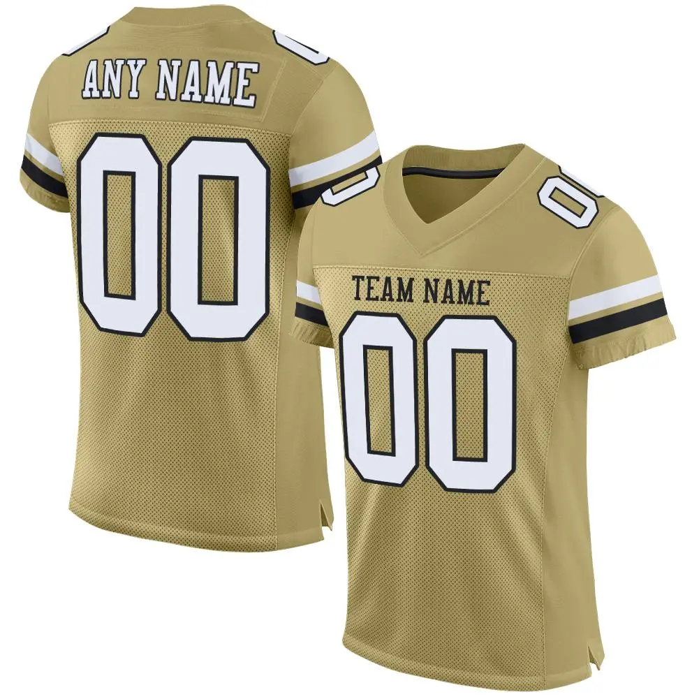 Vegas Gold White-Black Classic Style Mesh Football Jersey