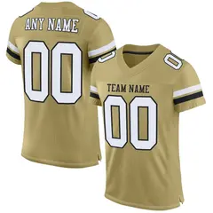 Vegas Gold White-Black Classic Style Mesh Football Jersey 1