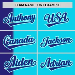 Violet Sky Blue Gradient Stripe Two-Button Softball Jersey 3
