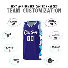 Violet Sky Blue-White Triangle Splicing Basketball Jersey 3
