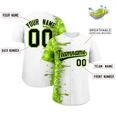 White 3D Flame Design Authentic Baseball Jersey 2