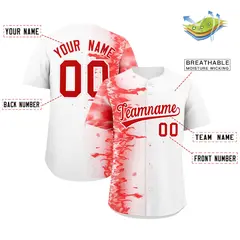 White 3D Flame Design Authentic Baseball Jersey 2