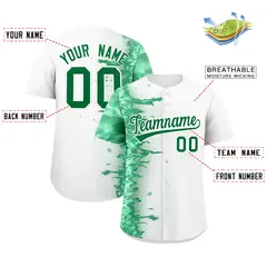 White 3D Flame Design Authentic Baseball Jersey 2