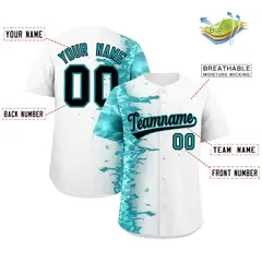 White 3D Flame Design Authentic Baseball Jersey 2
