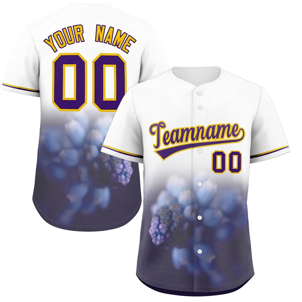 White 3D Flower Design Authentic Baseball Jersey