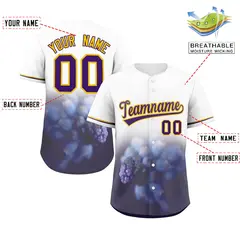 White 3D Flower Design Authentic Baseball Jersey 2