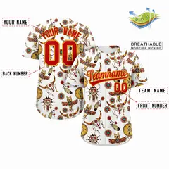 White 3D Graffiti Pattern Authentic Baseball Jersey 2