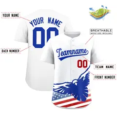 White American Flag Eagle Baseball Jersey 2