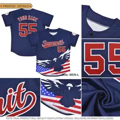 White American Flag Eagle Baseball Jersey 5