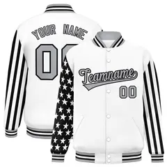 White American Flag Varsity Letterman Bomber Jacket 1