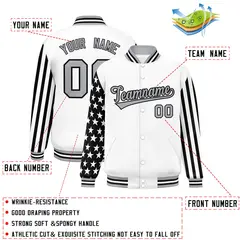 White American Flag Varsity Letterman Bomber Jacket 2