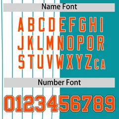 White Aqua and Orange Pinstripe Raglan Baseball Jersey 4