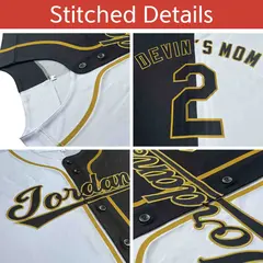 White Aqua-Black Split Baseball Jersey 5