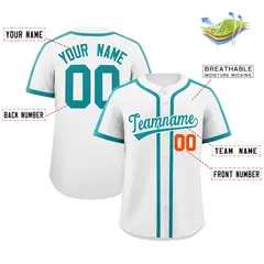White Aqua Classic Authentic Baseball Jersey 2