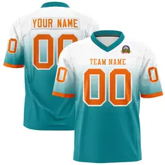 White Aqua Gradient Fashion Authentic Football Jersey 1