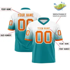 White Aqua Gradient Fashion Authentic Football Jersey 2