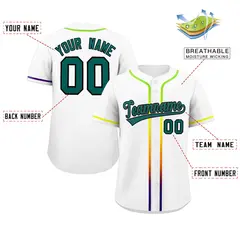 White Aqua Gradient Ribbed Authentic Baseball Jersey 2