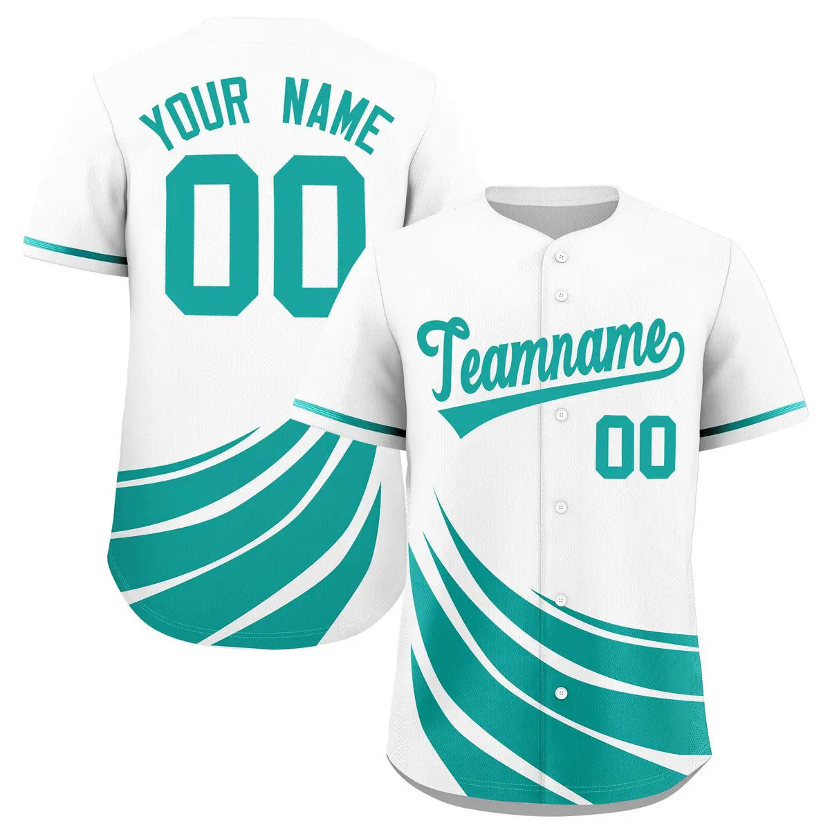 White Aqua Graffiti Wind Mark Baseball Jersey