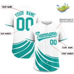White Aqua Graffiti Wind Mark Baseball Jersey 2