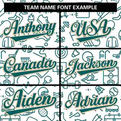 White Aqua Line Graffiti Pattern Varsity Raglan Letterman Jacket 5