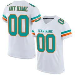 White Aqua-Orange Classic Mesh Football Jersey 1