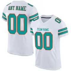 White Aqua-Orange Classic Mesh Football Jersey 1