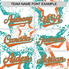 White Aqua Orange Graffiti Star Ink Texture Baseball Jersey 3