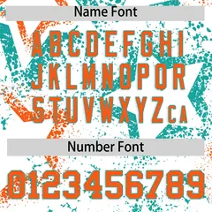 White Aqua Orange Graffiti Star Ink Texture Baseball Jersey 4