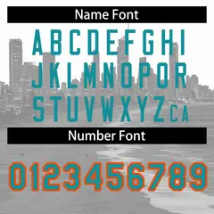 White Aqua Orange Miami City Skyline Baseball Jersey 4
