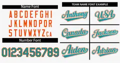White Aqua-Orange Raglan Sleeves Baseball Jersey 3