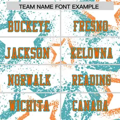 White Aqua Orange Star Graffiti Authentic Football Jersey 3