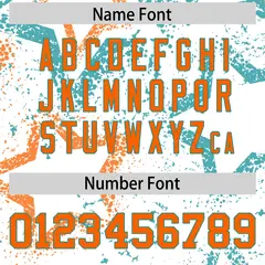 White Aqua Orange Star Graffiti Authentic Football Jersey 4