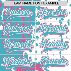 White Aqua Pink Full-Snap Tiger Graffiti Baseball Jersey 6