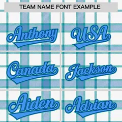 White Aqua Plaid Varsity Letterman Baseball Jacket 3