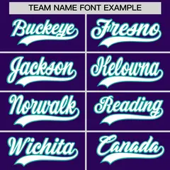 White Aqua Purple Reversible Two-Button Baseball Jersey 7