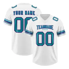 White Aqua Retro Sleeve Line Authentic Football Jersey 1